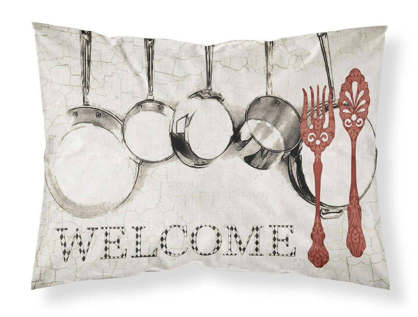 Pots and Pans Welcome Standard Pillowcase Lightweight Super Soft Easy Care Decorative Artwork Pillowcase, Standard