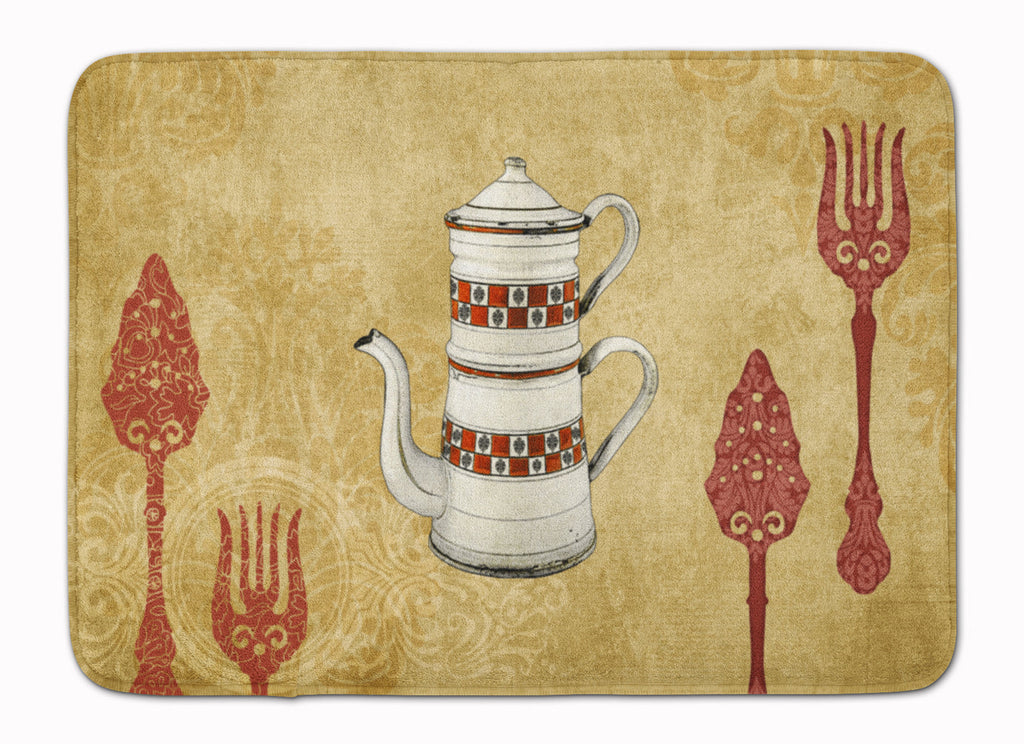 Teapot Welcome Memory Foam Kitchen Mat Machine Washable Anti-Fatigue Cushion Comfort Bath or Kitchen Rug