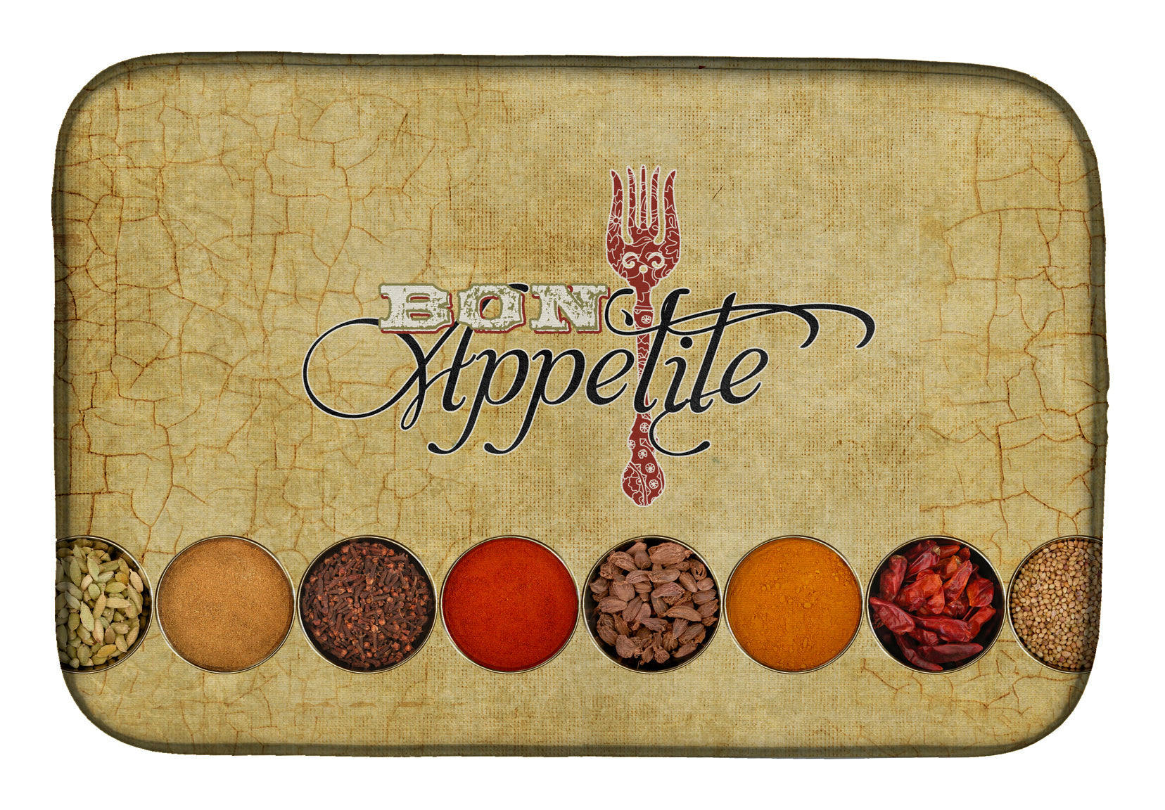 Bon Appetite and Spices Dish Drying Mat Absorbent Dish Drying Mat Pad for Kitchen Counter Dish Drainer Mat for Countertop, 14 x 21", Multicolor