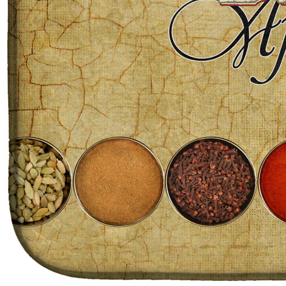 Bon Appetite and Spices Dish Drying Mat Absorbent Dish Drying Mat Pad for Kitchen Counter Dish Drainer Mat for Countertop, 14 x 21", Multicolor