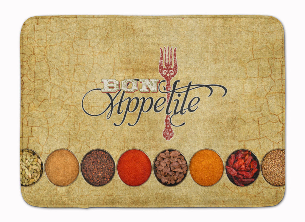 Bon Appetite and Spices Memory Foam Kitchen Mat Machine Washable Anti-Fatigue Cushion Comfort Bath or Kitchen Rug