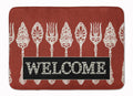 Serving Spoons Welcome Memory Foam Kitchen Mat Machine Washable Anti-Fatigue Cushion Comfort Bath or Kitchen Rug