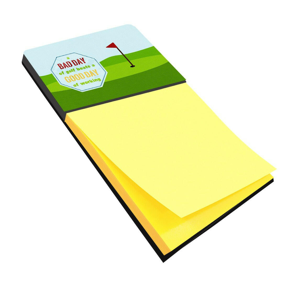 A Bad Day at Golf Watercolor Sticky Note Holder Refillable Dispenser Desk Accessory 3x3 Pad Gift