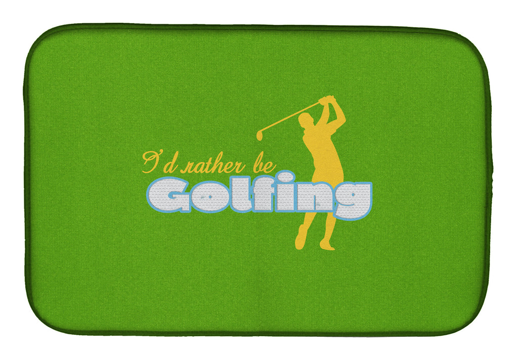 I'd rather be Golfing Man on Green Dish Drying Mat Absorbent Dish Drying Mat Pad for Kitchen Counter Dish Drainer Mat for Countertop, 14 x 21", Multicolor