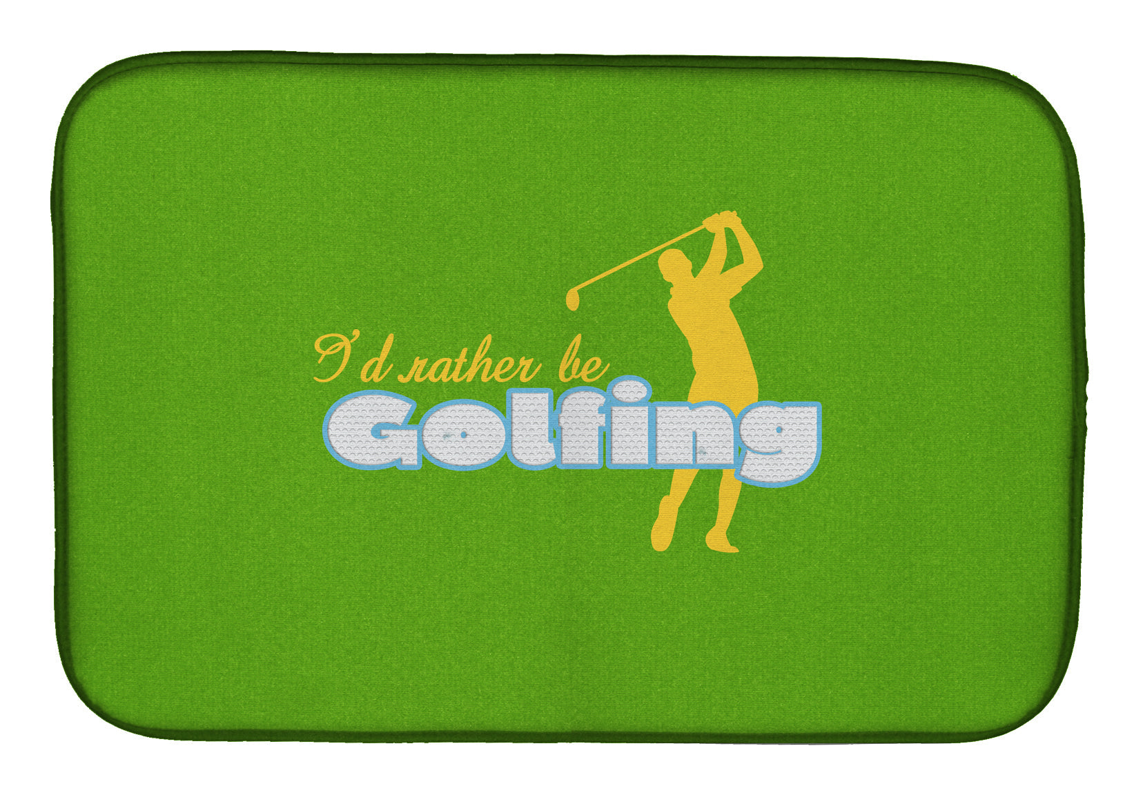 I'd rather be Golfing Man on Green Dish Drying Mat Absorbent Dish Drying Mat Pad for Kitchen Counter Dish Drainer Mat for Countertop, 14 x 21", Multicolor