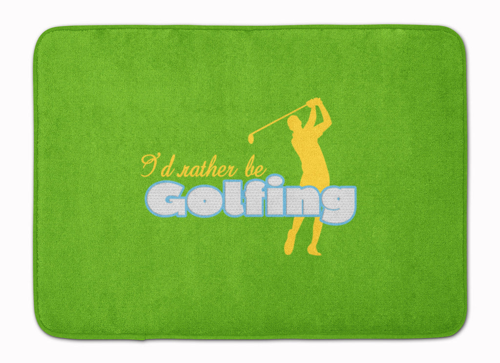 I'd rather be Golfing Man on Green Memory Foam Kitchen Mat Machine Washable Anti-Fatigue Cushion Comfort Bath or Kitchen Rug