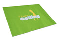 I'd rather be Golfing Woman on Green Cutting Board Tempered Glass Kitchen Cutting Surface, Heat Resistant Chopping, Non-Slip Feet, Food Prep & Serving