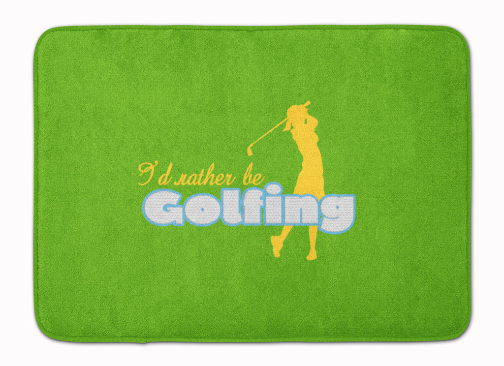 I'd rather be Golfing Woman on Green Memory Foam Kitchen Mat Machine Washable Anti-Fatigue Cushion Comfort Bath or Kitchen Rug