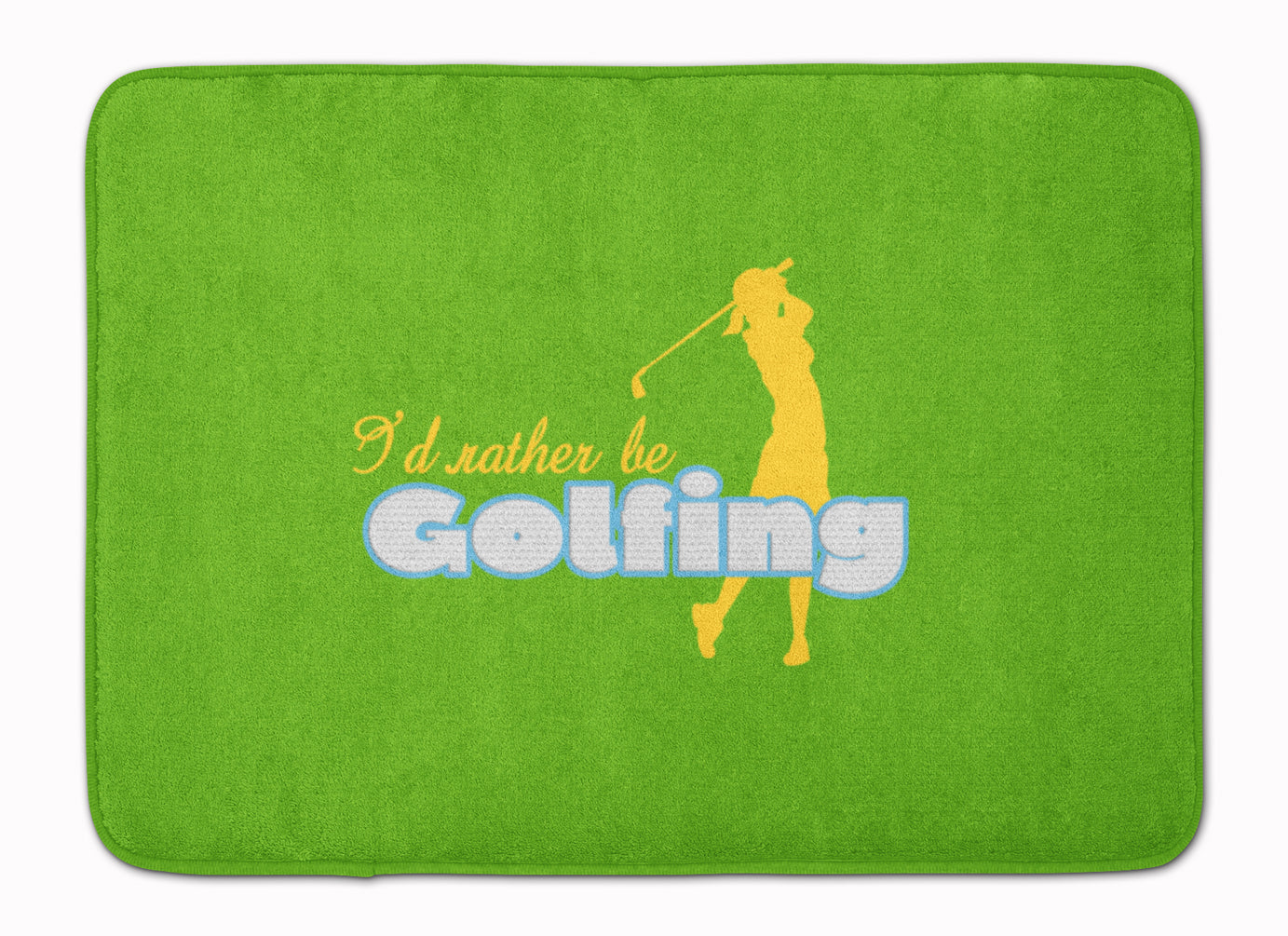 I'd rather be Golfing Woman on Green Memory Foam Kitchen Mat Machine Washable Anti-Fatigue Cushion Comfort Bath or Kitchen Rug