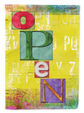 Artsy OPEN House Flag 28x40 Porch Sleeve Pole Decorative Outside Yard Banner Artwork Wall Hanging, Polyester