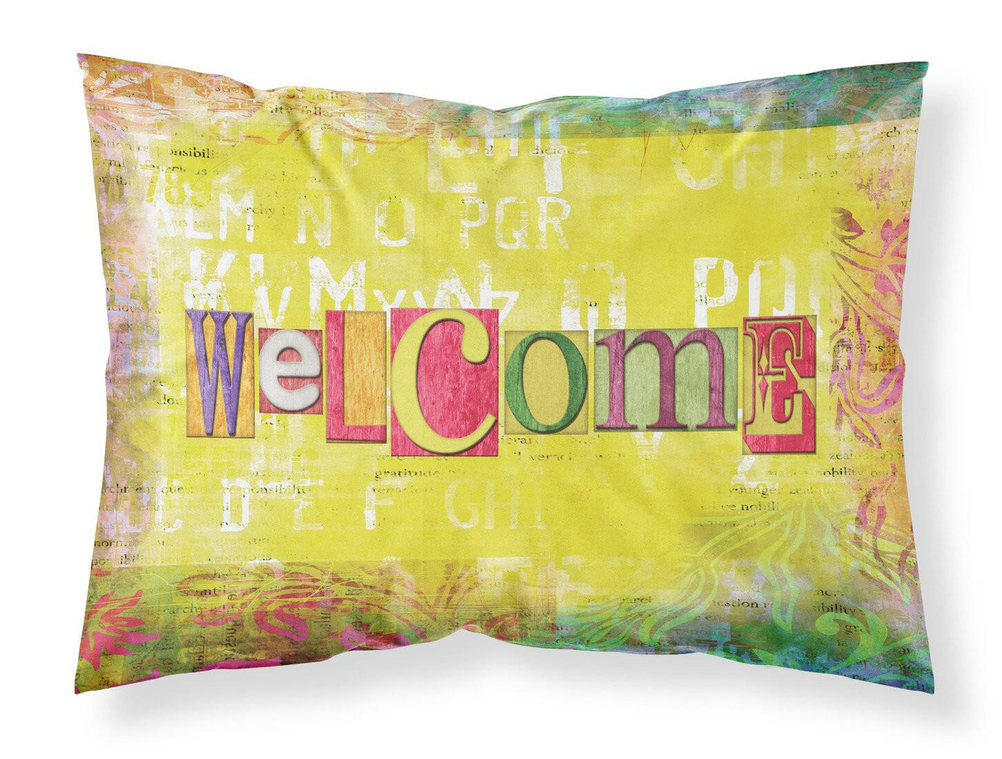 Artsy Welcome Standard Pillowcase Lightweight Super Soft Easy Care Decorative Artwork Pillowcase, Standard