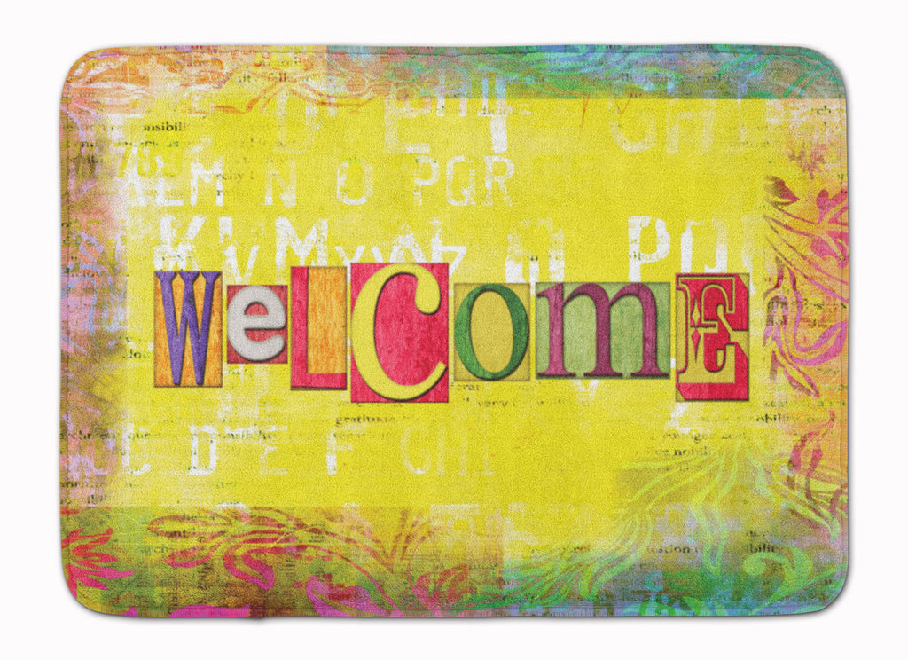 Artsy Welcome Memory Foam Kitchen Mat Machine Washable Anti-Fatigue Cushion Comfort Bath or Kitchen Rug