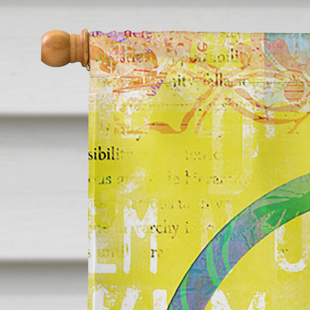 Artsy Peace House Flag 28x40 Porch Sleeve Pole Decorative Outside Yard Banner Artwork Wall Hanging, Polyester