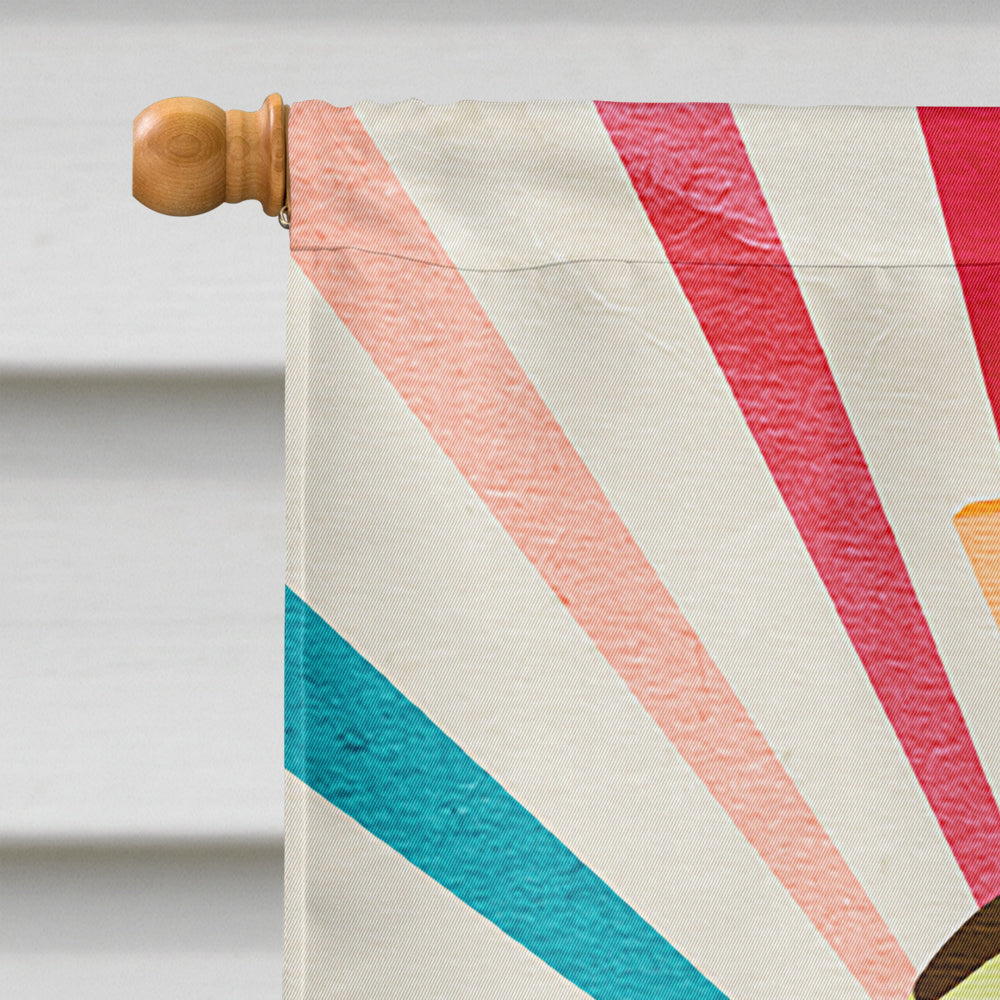 Ice Cream with Strawberry on top House Flag 28x40 Porch Sleeve Pole Decorative Outside Yard Banner Artwork Wall Hanging, Polyester