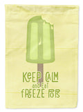 Keep Calm and Eat Freeze Pops Popsicle House Flag 28x40 Porch Sleeve Pole Decorative Outside Yard Banner Artwork Wall Hanging, Polyester