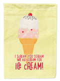 I scream you scream we all scream for ice cream House Flag 28x40 Porch Sleeve Pole Decorative Outside Yard Banner Artwork Wall Hanging, Polyester