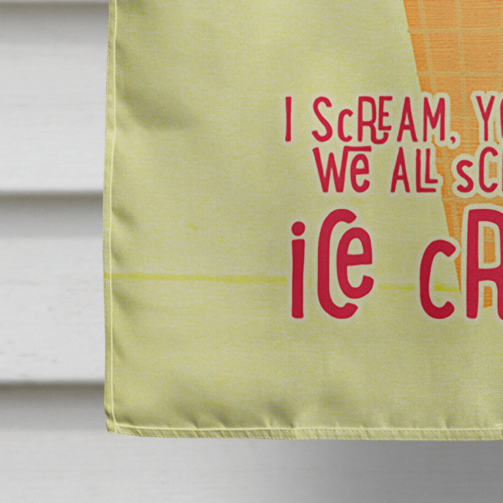 I scream you scream we all scream for ice cream House Flag 28x40 Porch Sleeve Pole Decorative Outside Yard Banner Artwork Wall Hanging, Polyester