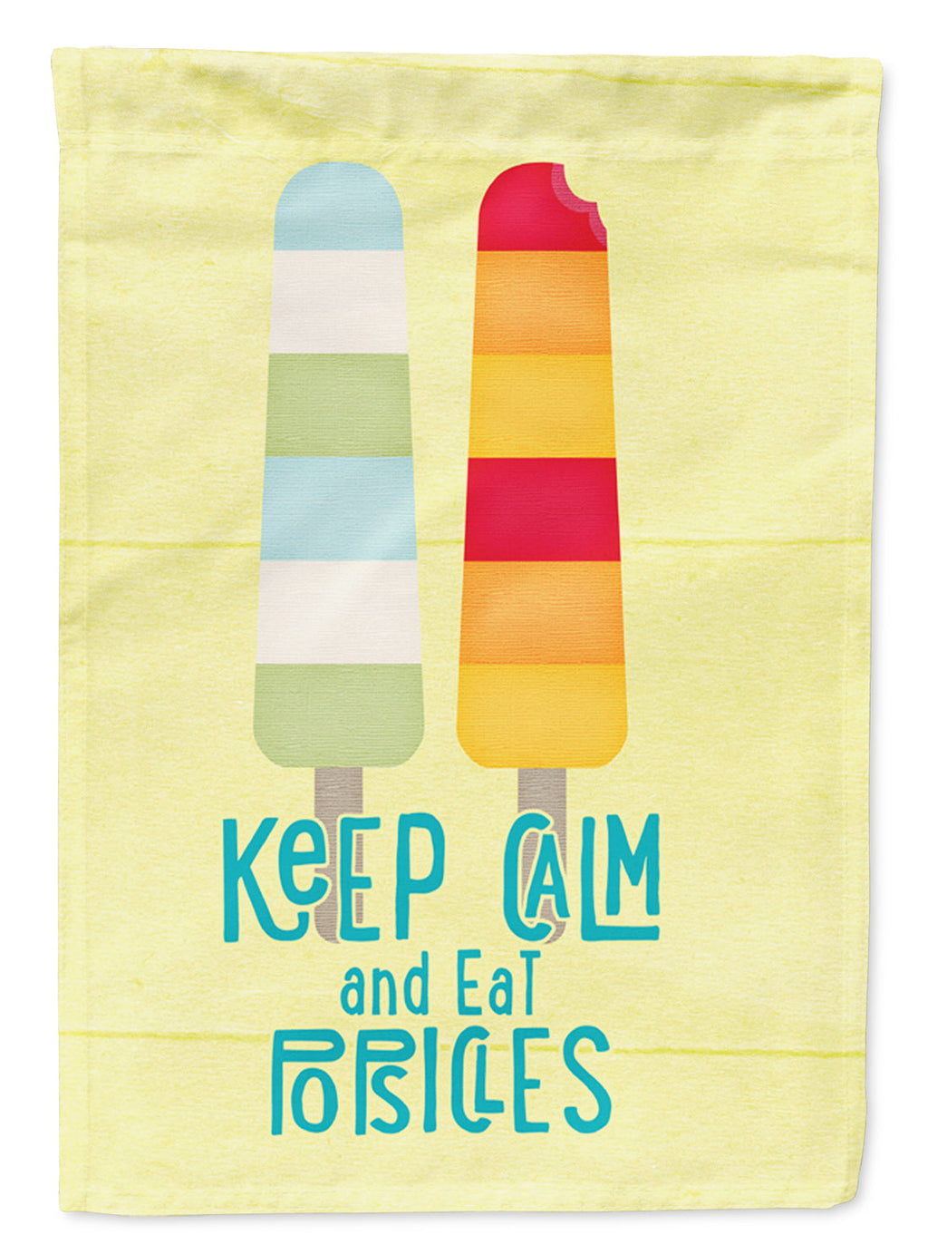 Keep calm and eat popsicles House Flag 28x40 Porch Sleeve Pole Decorative Outside Yard Banner Artwork Wall Hanging, Polyester
