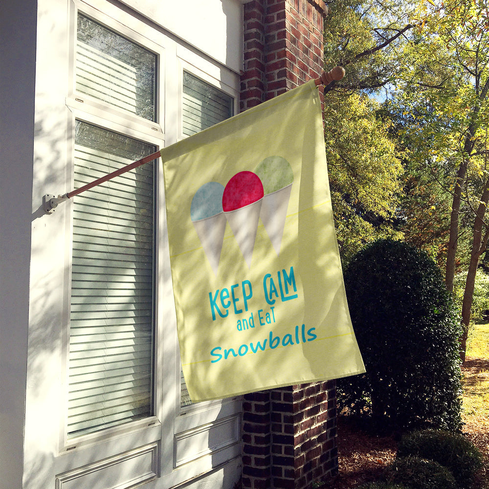 Keep calm and eat snowballs House Flag 28x40 Porch Sleeve Pole Decorative Outside Yard Banner Artwork Wall Hanging, Polyester