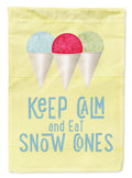Keep calm and eat snow cones House Flag 28x40 Porch Sleeve Pole Decorative Outside Yard Banner Artwork Wall Hanging, Polyester