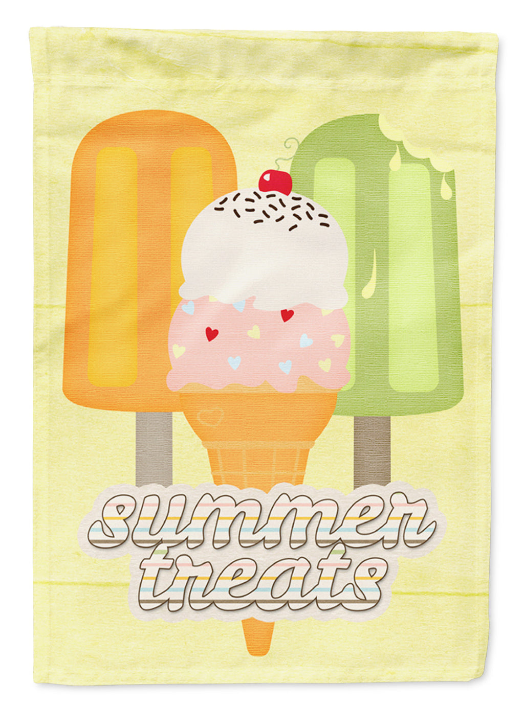 Summer Treats House Flag 28x40 Porch Sleeve Pole Decorative Outside Yard Banner Artwork Wall Hanging, Polyester