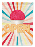 Snowball Snow cone stand Open House Flag 28x40 Porch Sleeve Pole Decorative Outside Yard Banner Artwork Wall Hanging, Polyester