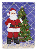 Santa Claus and Christmas Tree House Flag 28x40 Porch Sleeve Pole Decorative Outside Yard Banner Artwork Wall Hanging, Polyester
