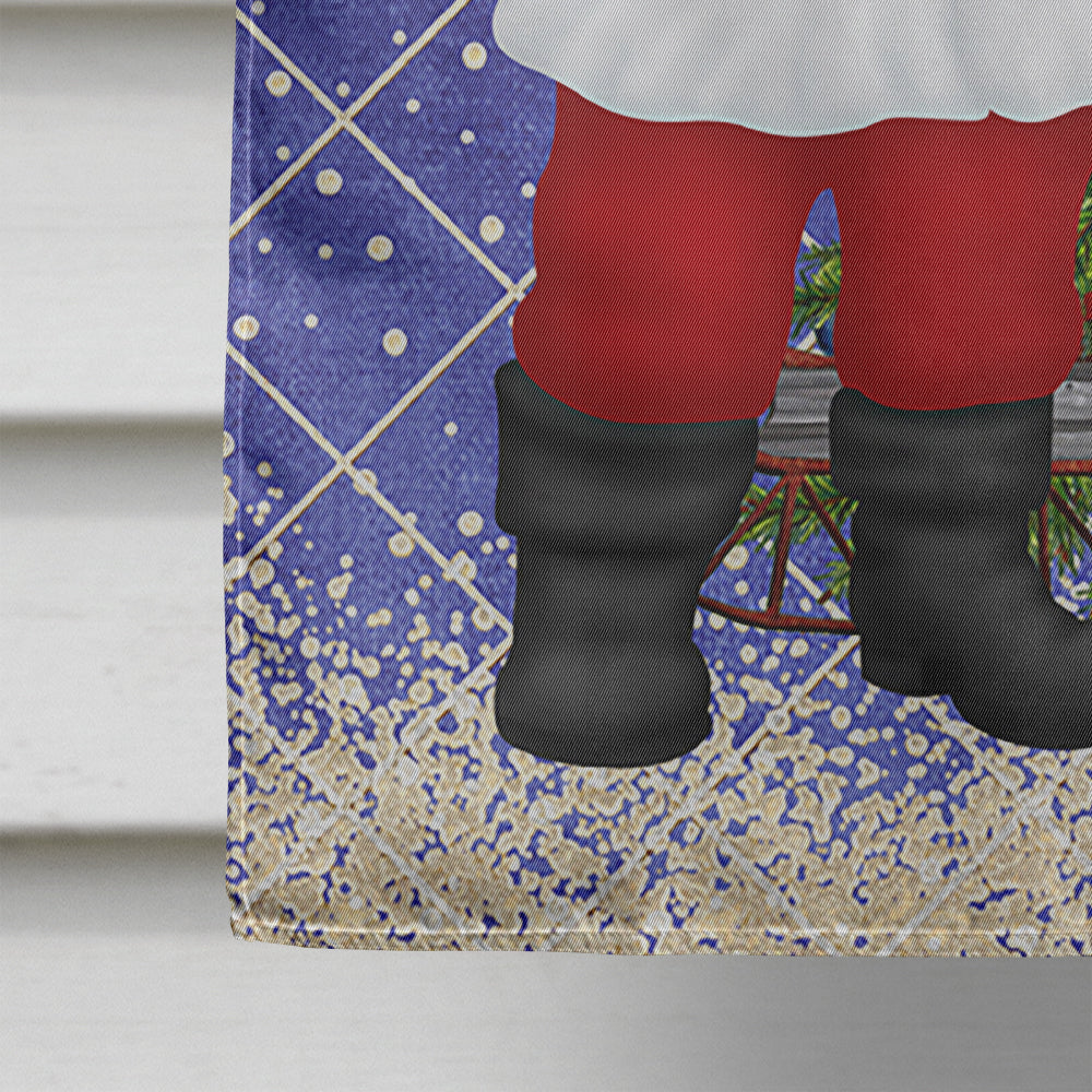 Santa Claus and Christmas Tree House Flag 28x40 Porch Sleeve Pole Decorative Outside Yard Banner Artwork Wall Hanging, Polyester