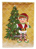 Santa's Elf and Christmas Tree House Flag 28x40 Porch Sleeve Pole Decorative Outside Yard Banner Artwork Wall Hanging, Polyester