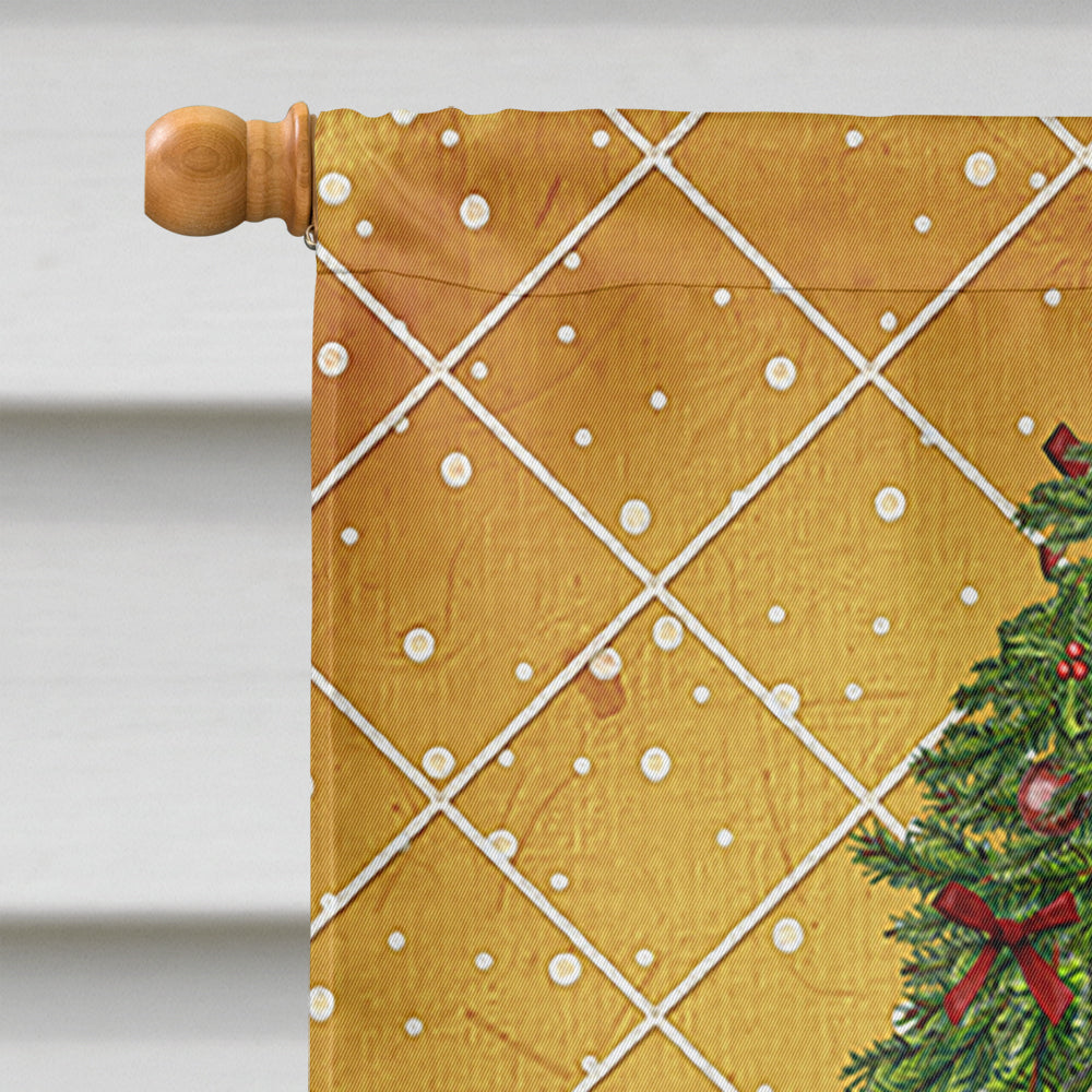 Santa's Elf and Christmas Tree House Flag 28x40 Porch Sleeve Pole Decorative Outside Yard Banner Artwork Wall Hanging, Polyester
