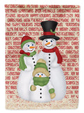Snowman Family Snowpeople House Flag 28x40 Porch Sleeve Pole Decorative Outside Yard Banner Artwork Wall Hanging, Polyester