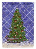 Christmas Tree Blue House Flag 28x40 Porch Sleeve Pole Decorative Outside Yard Banner Artwork Wall Hanging, Polyester
