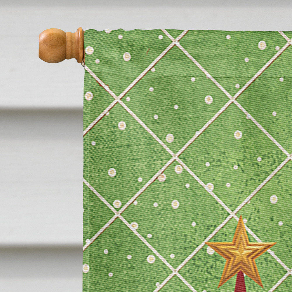 Folk Art Christmas Trees House Flag 28x40 Porch Sleeve Pole Decorative Outside Yard Banner Artwork Wall Hanging, Polyester