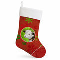 Baby Calf Red Snowflakes Holiday Christmas  Holiday Stocking Double-Sided Print, Polyester Suede,11x18, Made in USA