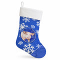 Pig Winter Snowflakes Holiday Holiday Stocking Double-Sided Print, Polyester Suede,11x18, Made in USA