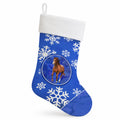 Horse Winter Snowflakes Holiday Holiday Stocking Double-Sided Print, Polyester Suede,11x18, Made in USA