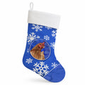 Chicken Winter Snowflakes Holiday Holiday Stocking Double-Sided Print, Polyester Suede,11x18, Made in USA