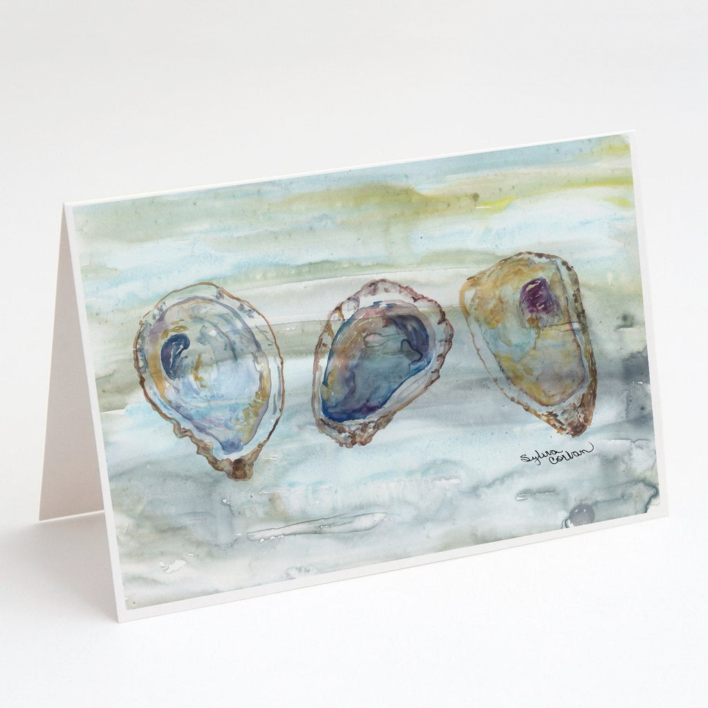 Oysters Watercolor Greeting Cards Pack of 8 Blank Cards with Envelopes Whimsical A7 Size 5x7