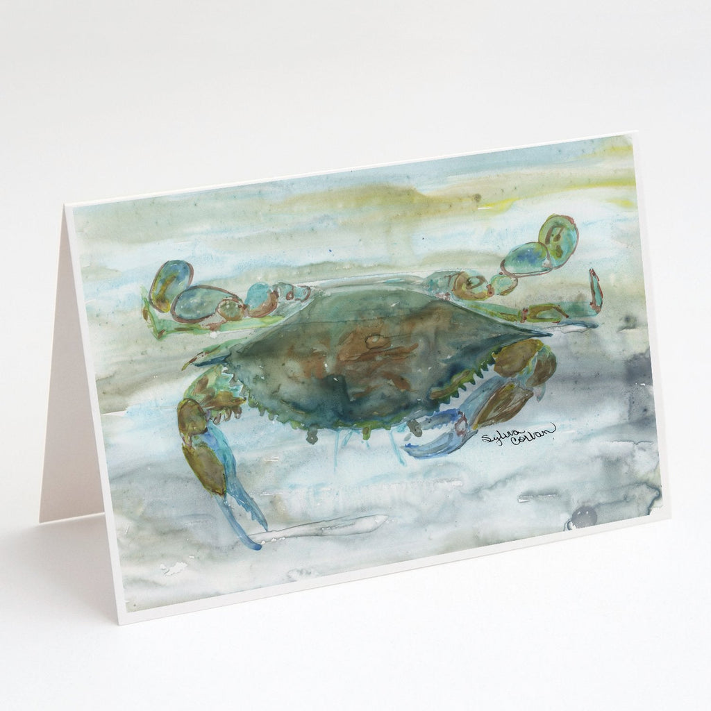 Crab a leg up Watercolor Greeting Cards Pack of 8 Blank Cards with Envelopes Whimsical A7 Size 5x7
