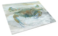 Crab a leg up Watercolor Cutting Board Tempered Glass Kitchen Cutting Surface, Heat Resistant Chopping, Non-Slip Feet, Food Prep & Serving