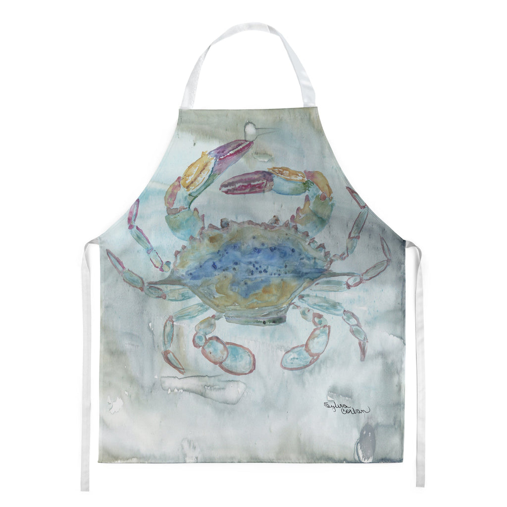 Female Blue Crab Watercolor Apron Cooking Kitchen Server Baking Crafts Gardening for Adult Women Men, Unisex, Large, Multicolor