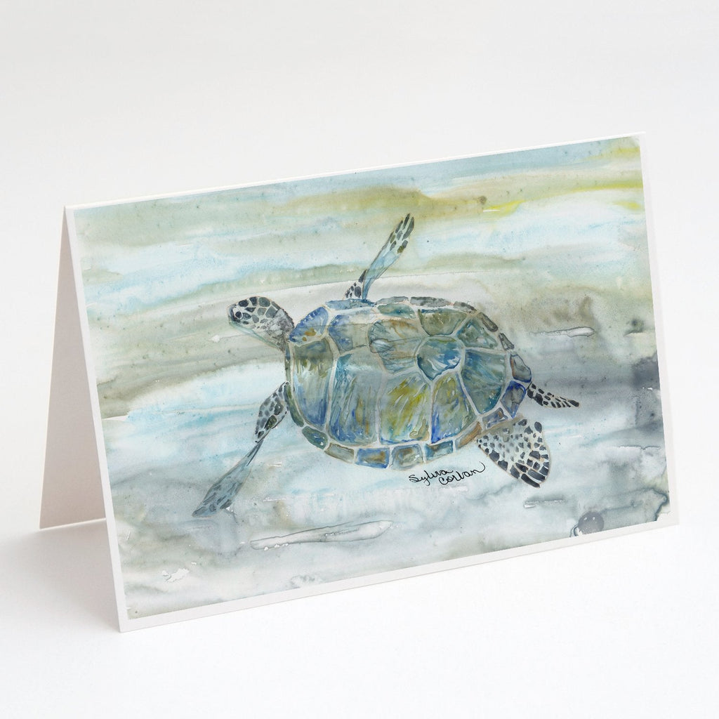 Sea Turtle Watercolor Greeting Cards Pack of 8 Blank Cards with Envelopes Whimsical A7 Size 5x7