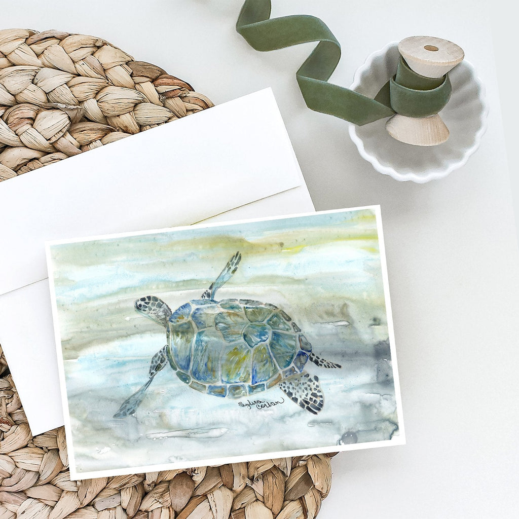 Sea Turtle Watercolor Greeting Cards Pack of 8 Blank Cards with Envelopes Whimsical A7 Size 5x7