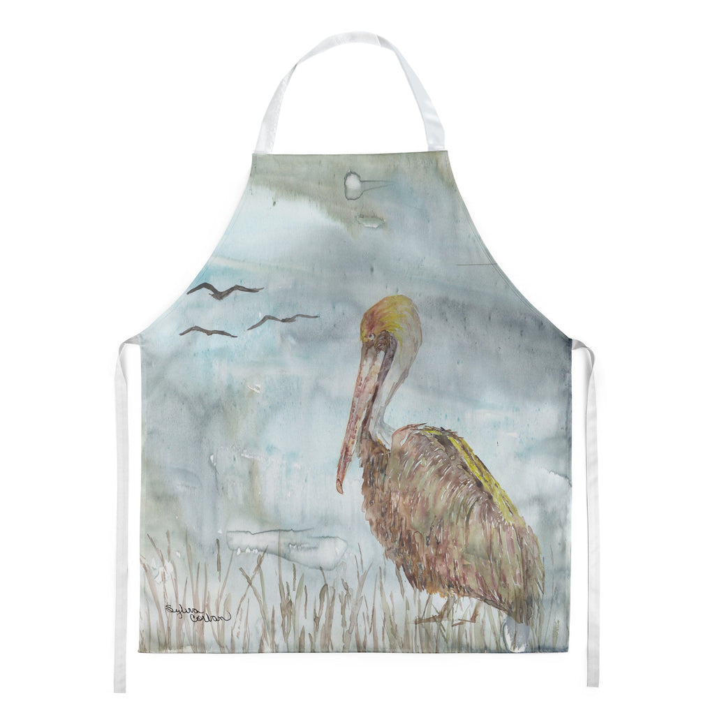 Brown Pelican Watercolor Apron Cooking Kitchen Server Baking Crafts Gardening for Adult Women Men, Unisex, Large, Multicolor
