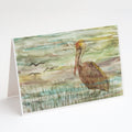 Brown Pelican Sunset Greeting Cards Pack of 8 Blank Cards with Envelopes Whimsical A7 Size 5x7