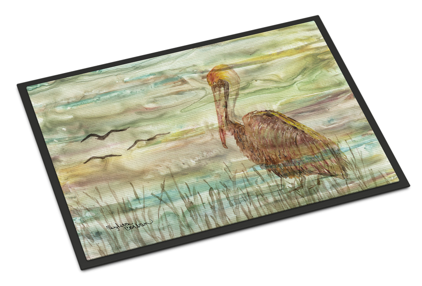 Brown Pelican Sunset Doormat Indoor Outdoor 18H X 27W Front Door Mat Rugs for Entryway, Non Slip Washable