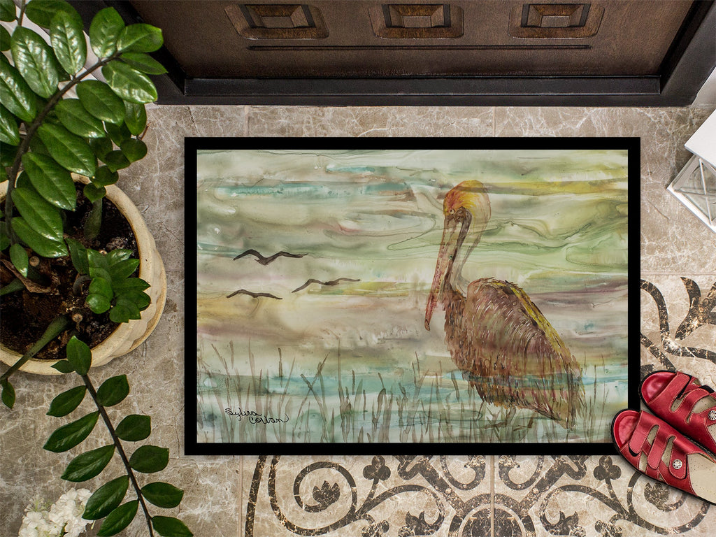 Brown Pelican Sunset Doormat Indoor Outdoor 18H X 27W Front Door Mat Rugs for Entryway, Non Slip Washable
