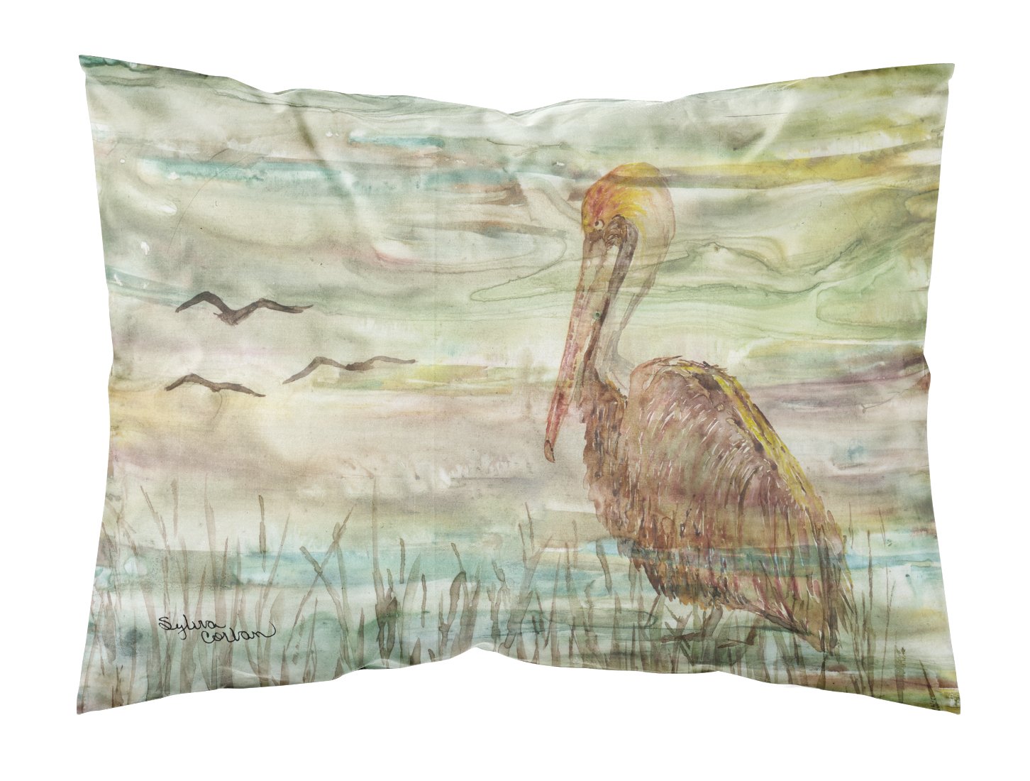 Brown Pelican Sunset Standard Pillowcase Lightweight Super Soft Easy Care Decorative Artwork Pillowcase, Standard