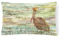 Brown Pelican Sunset Decorative Throw Pillow 12x16 Indoor Outdoor Accent Cushion, Fabric Cover with Insert for Sofa, Bed, Porch & Living Room