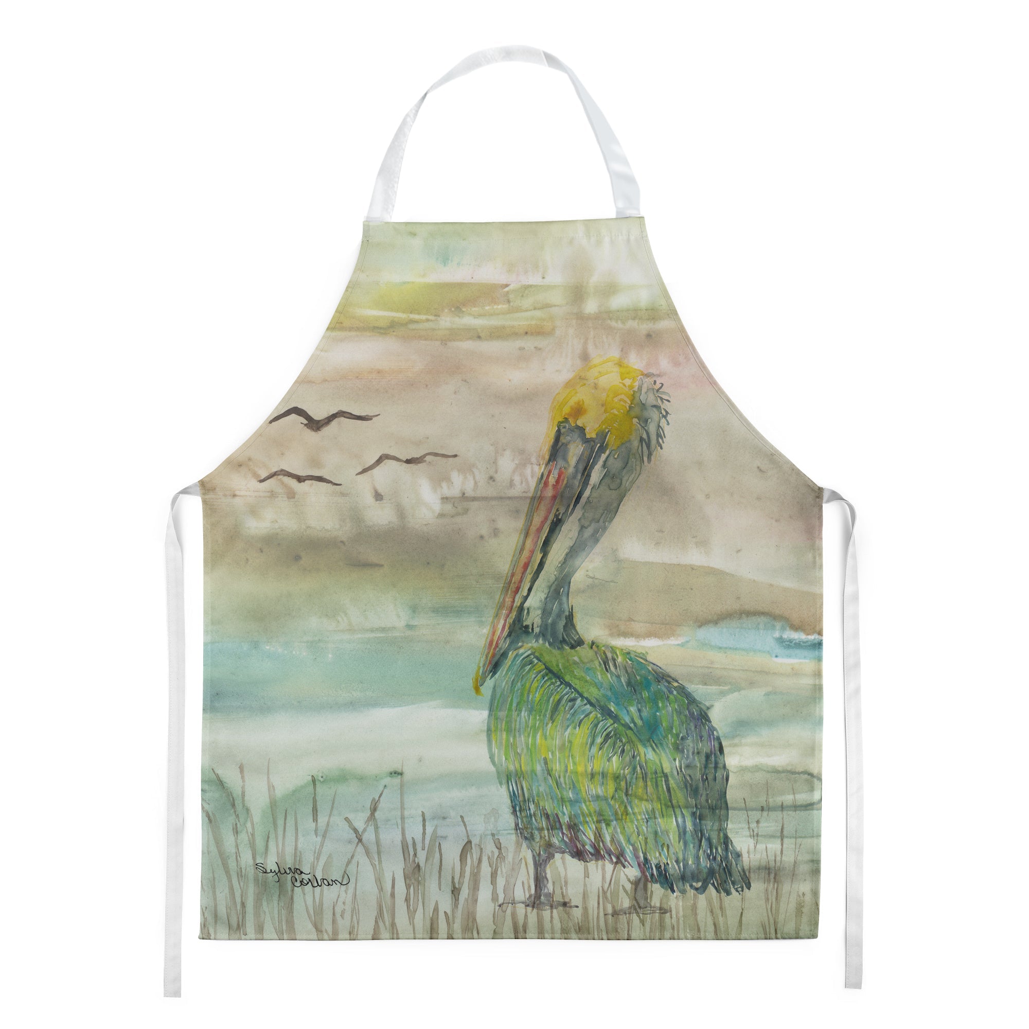 Pelican Sunset Apron Cooking Kitchen Server Baking Crafts Gardening for Adult Women Men, Unisex, Large, Multicolor